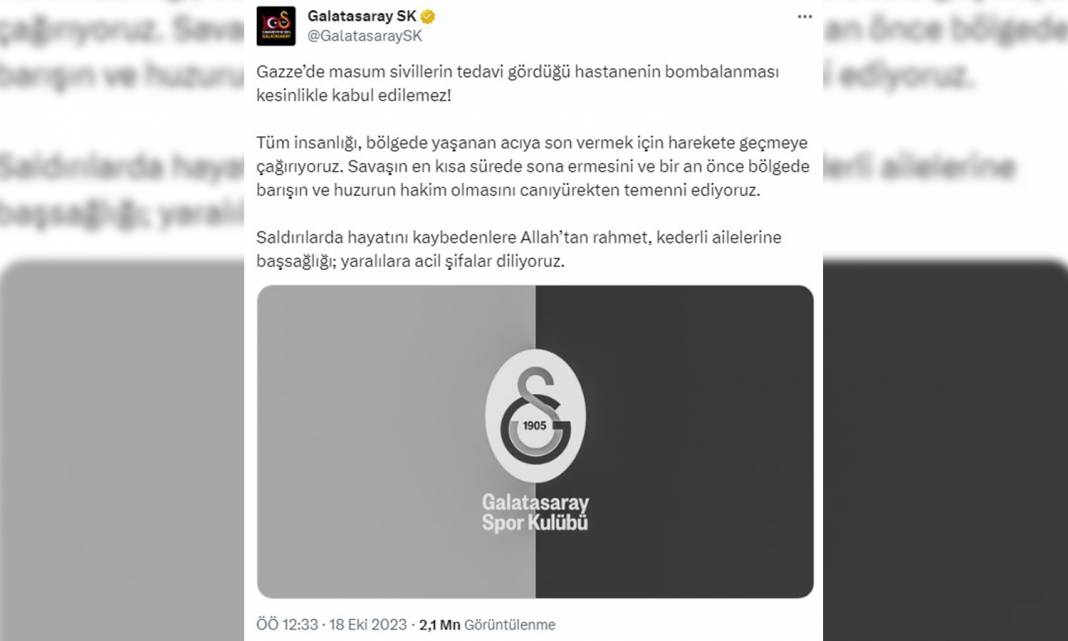 Süper Lig ekiplerinden Gazze mesajı 6