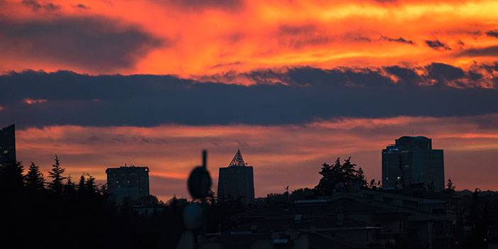 Gün batımındaki kızıllık Ankaralıları hayran bıraktı 6