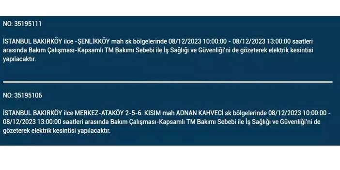 İstanbul’da yaşayanların dikkatine! Elektrik kesintisi saatlerce sürecek 10