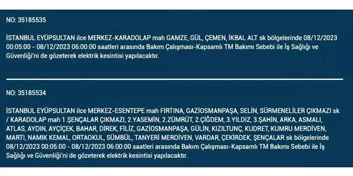 İstanbul’da yaşayanların dikkatine! Elektrik kesintisi saatlerce sürecek 25