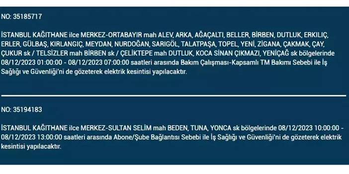 İstanbul’da yaşayanların dikkatine! Elektrik kesintisi saatlerce sürecek 29