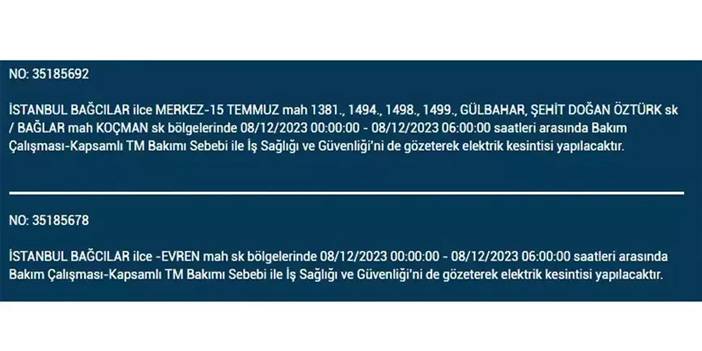 İstanbul’da yaşayanların dikkatine! Elektrik kesintisi saatlerce sürecek 5