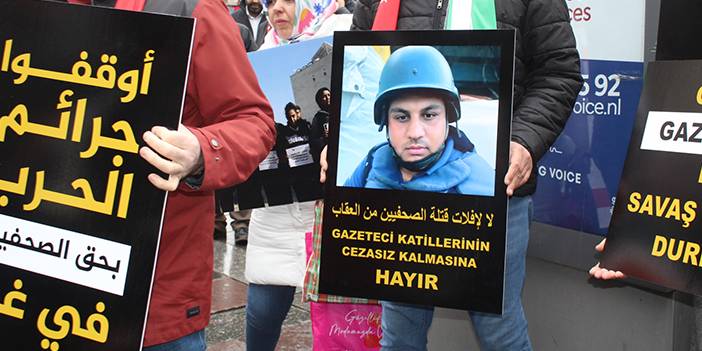 Ankara'da İsrail eylemi: Öldürülen gazetecileri andılar 2