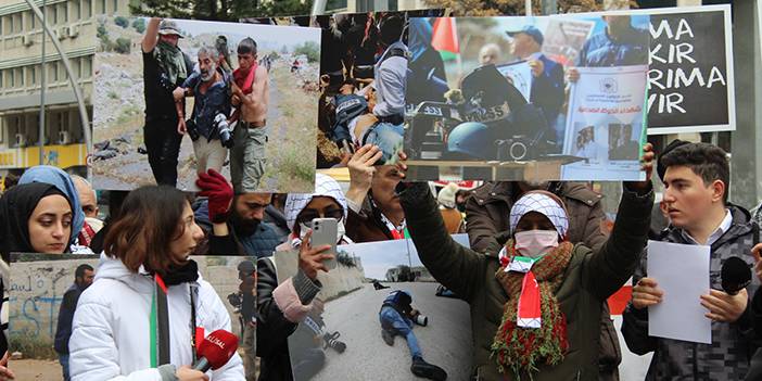 Ankara'da İsrail eylemi: Öldürülen gazetecileri andılar 3