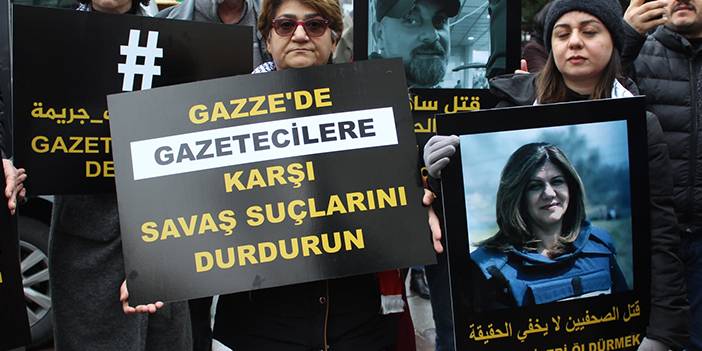 Ankara'da İsrail eylemi: Öldürülen gazetecileri andılar