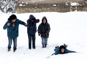 Diyarbakır’da kış mevsiminde köyde yaşam