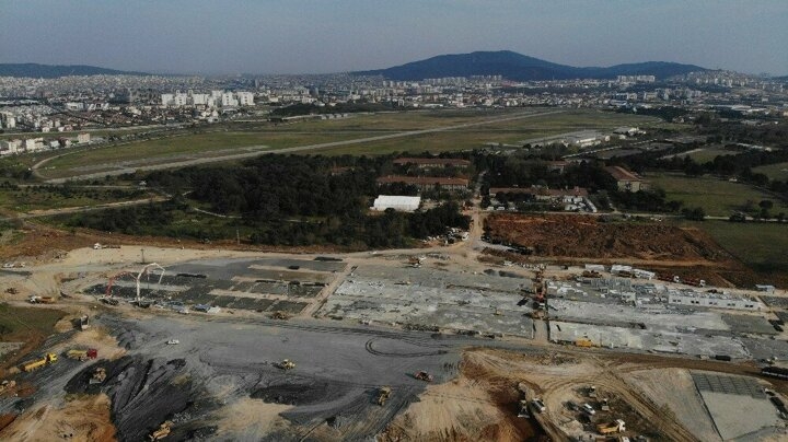 Sancaktepe’de yapılan hastane inşaatındaki son durum havadan görüntülend 2