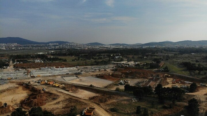 Sancaktepe’de yapılan hastane inşaatındaki son durum havadan görüntülend 7