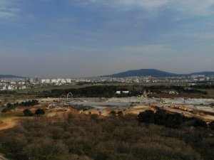 Sancaktepe’de yapılan hastane inşaatındaki son durum havadan görüntülend