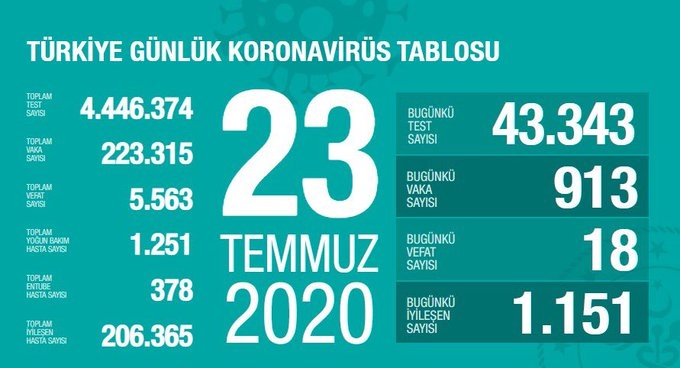 Gün gün koronavirüs tablosu: Toplam vaka sayıları 16 Haziran 2021 119