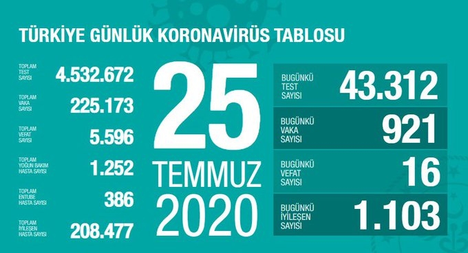 Gün gün koronavirüs tablosu: Toplam vaka sayıları 16 Haziran 2021 121
