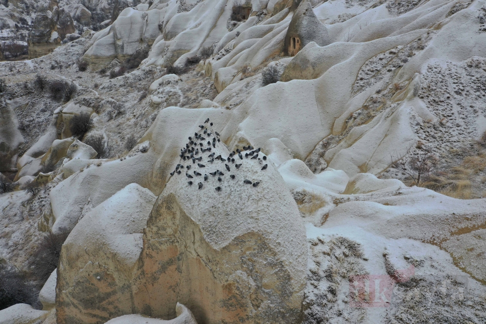 Kapadokya’da 'kar beyaz' güzellik 5
