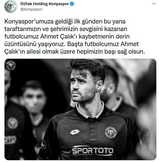 Futbol camiasından Ahmet Çalık'a başsağlığı mesajı 1