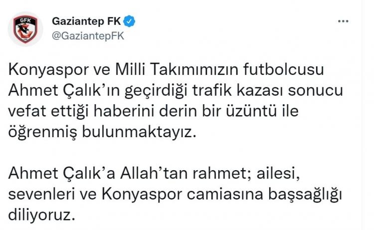 Futbol camiasından Ahmet Çalık'a başsağlığı mesajı 10