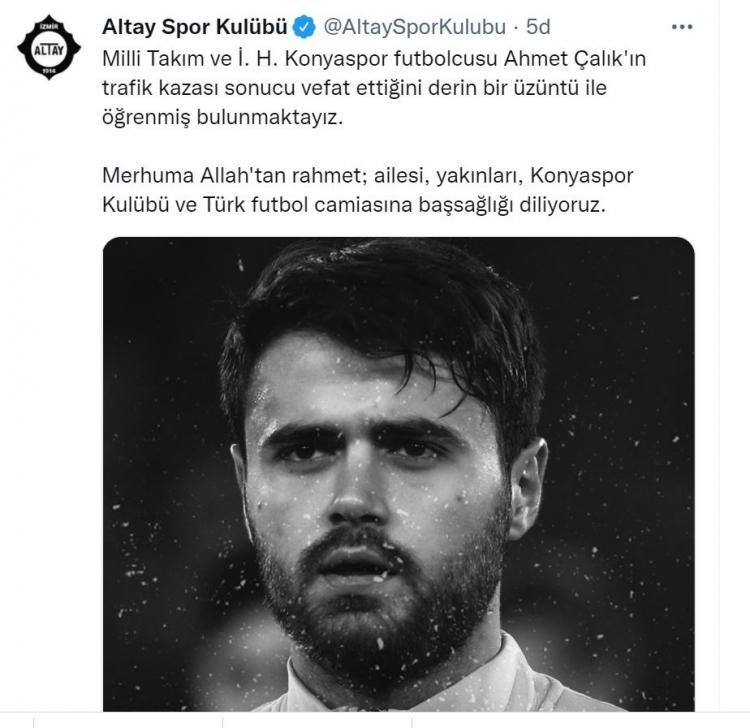 Futbol camiasından Ahmet Çalık'a başsağlığı mesajı 18