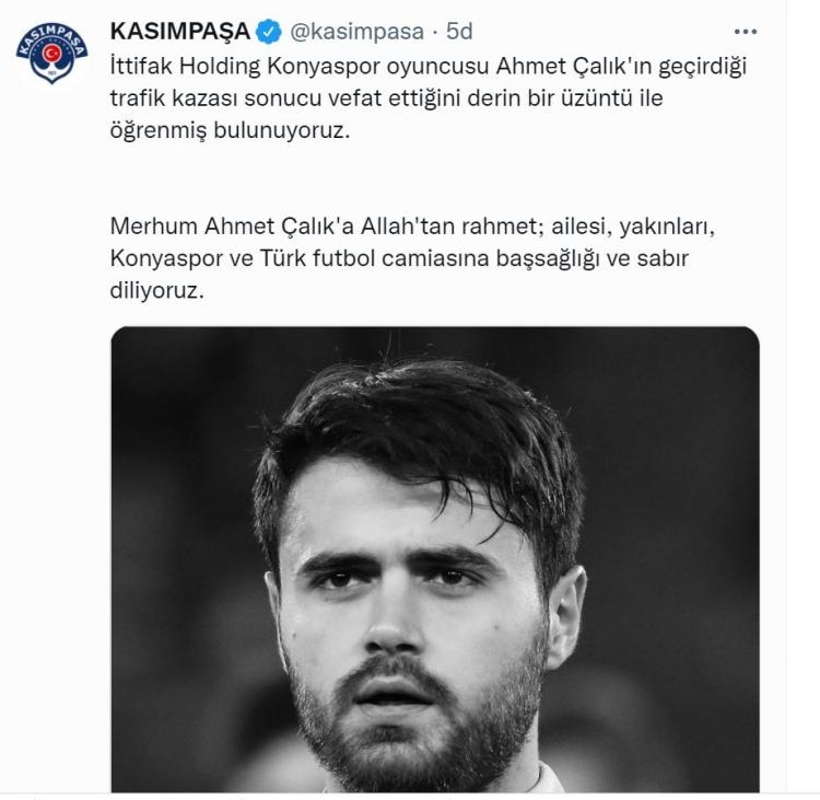 Futbol camiasından Ahmet Çalık'a başsağlığı mesajı 19