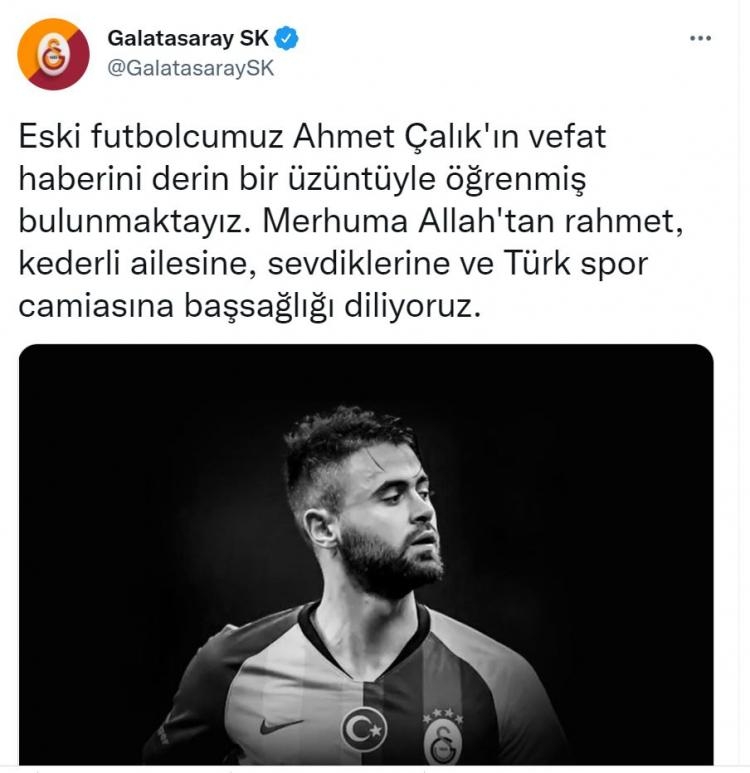 Futbol camiasından Ahmet Çalık'a başsağlığı mesajı 3