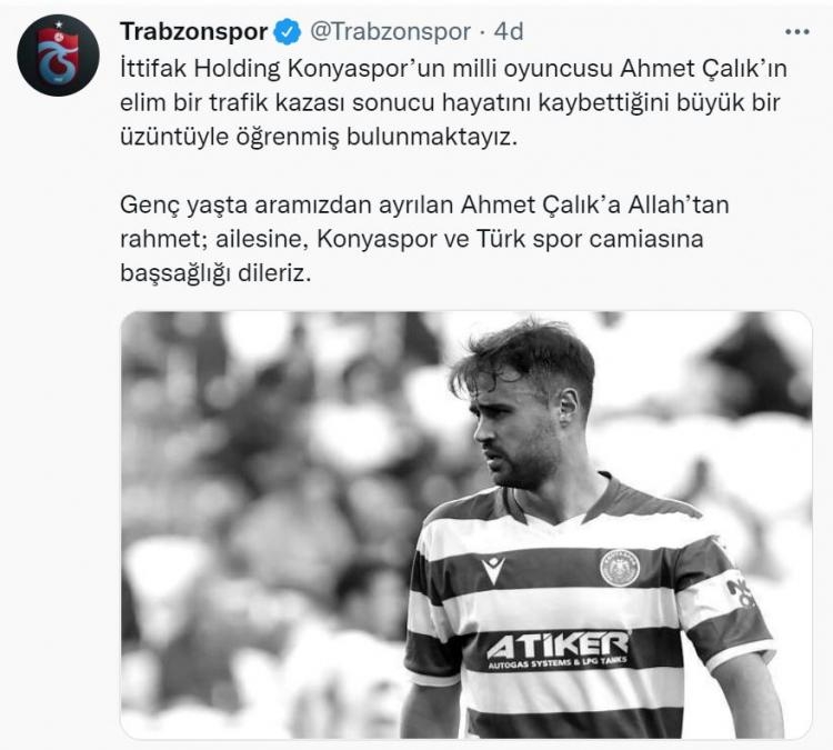 Futbol camiasından Ahmet Çalık'a başsağlığı mesajı 6