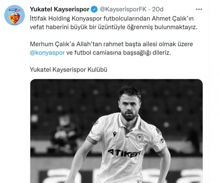 Futbol camiasından Ahmet Çalık'a başsağlığı mesajı 8