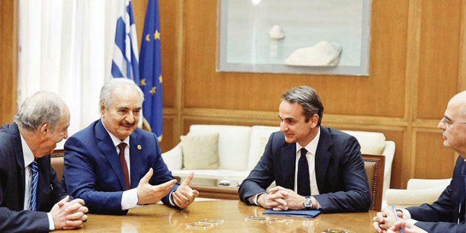 Yunanistan’ın Libya telaşı: Atina’ya çağırıp Hafter’e taktik verdiler