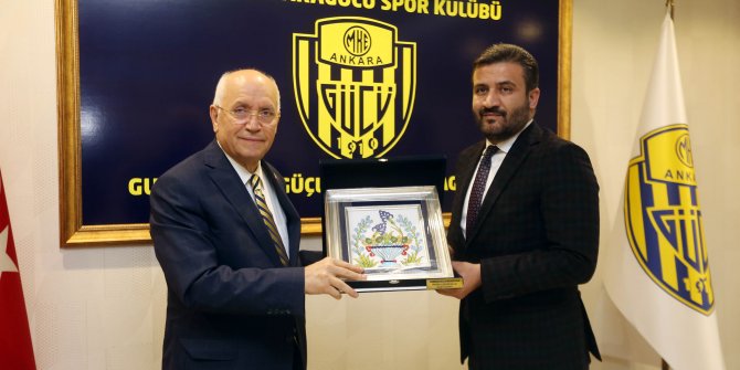 Yenimahalle Belediye Başkanı Fethi Yaşar Ankaragücü Başkanı Fatih Mert’i makamında ziyaret etti