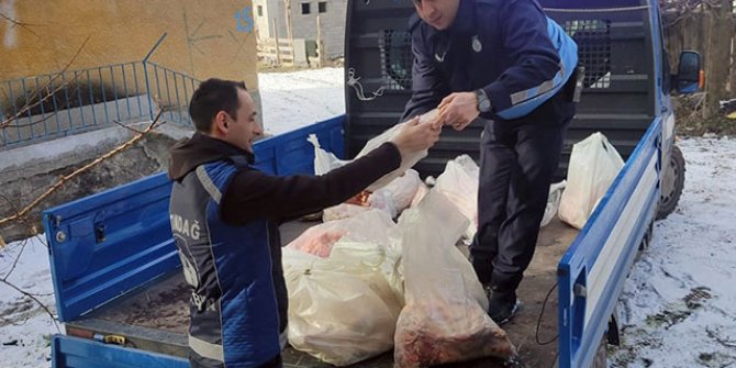 Altındağ'da 200 kilo kaçak ete el konuldu