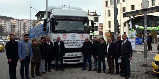 Kızılcahamam'dan deprem bölgesine yardım malzemesi gönderildi