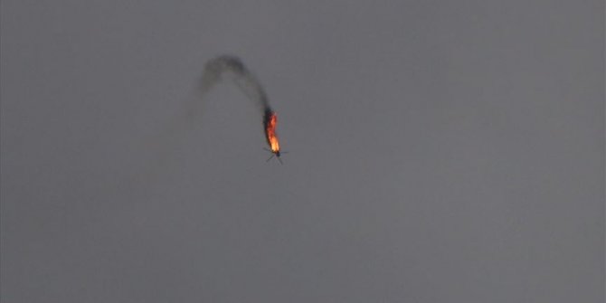 İdlib bölgesinde Esed rejimine ait bir helikopter daha düşürüldü