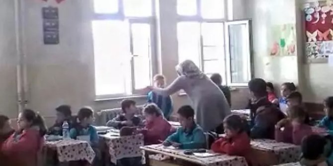 İlkokulda skandal görüntüler: VALİLİKTEN AÇIKLAMA: GÖREVDEN EL ÇEKTİRİLDİ