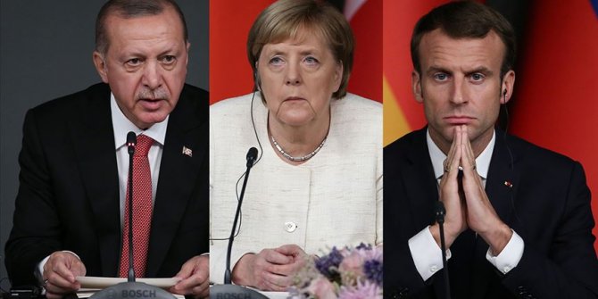 Cumhurbaşkanı Erdoğan, Macron ve Merkel ile telefonda görüştü