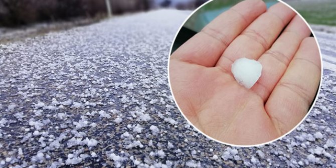 Kırşehir'de fındık büyüklüğünde dolu yağdı
