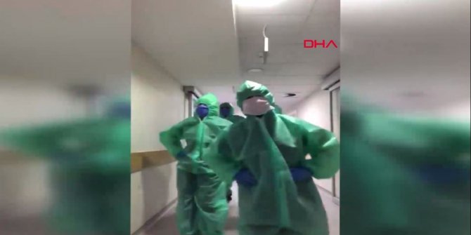 Sağlık çalışanlarından moral dansı
