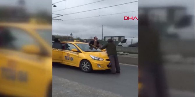Sultangazi'de içinde gelinini gördüğü taksinin önüne yattı