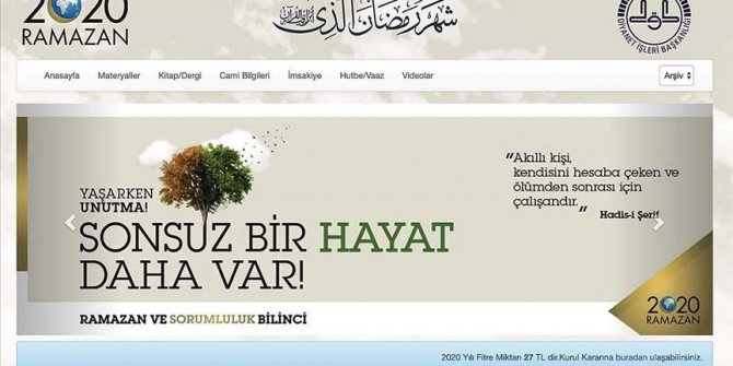 Diyanetin ramazana özel sitesi güncellendi