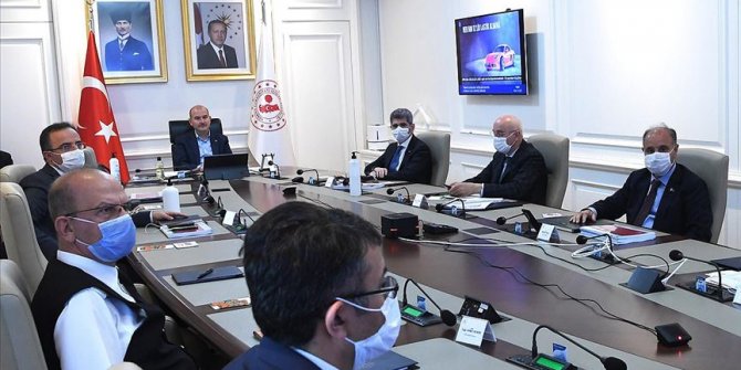 Bakan Soylu'nun başkanlığında video konferans yöntemiyle güvenlik toplantısı yapıldı