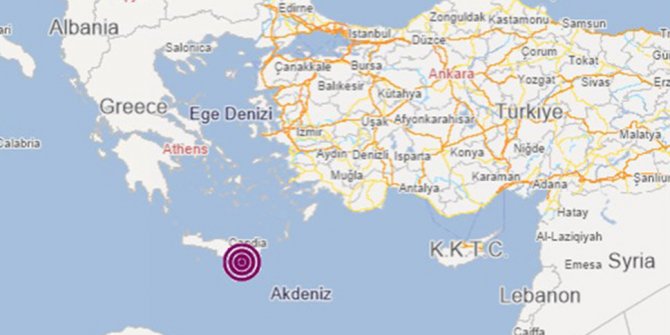 Akdeniz'de korkutan deprem
