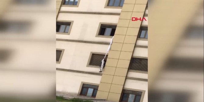 Koranavirüs şüphelisinden çarşaflı kaçış