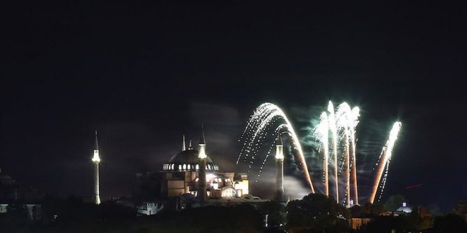 Ayasofya'da, İstanbul'un fethi canlandırıldı