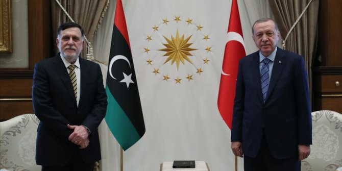 Cumhurbaşkanı Erdoğan, Libya Başbakanı Serrac ile bir araya geldi