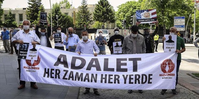 Başkentte siyahi Floyd'un ABD'de polis şiddetiyle ölmesi protesto edildi