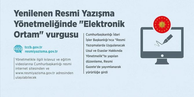 Yenilenen Resmi Yazışma yönetmeliğinde 'elektronik ortam' vurgusu