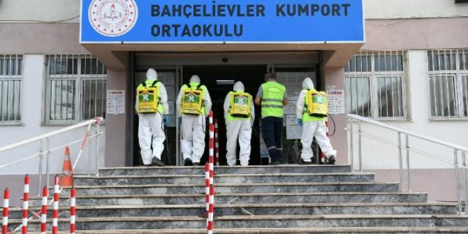 Sınavlar öncesinde okullar dezenfekte edildi