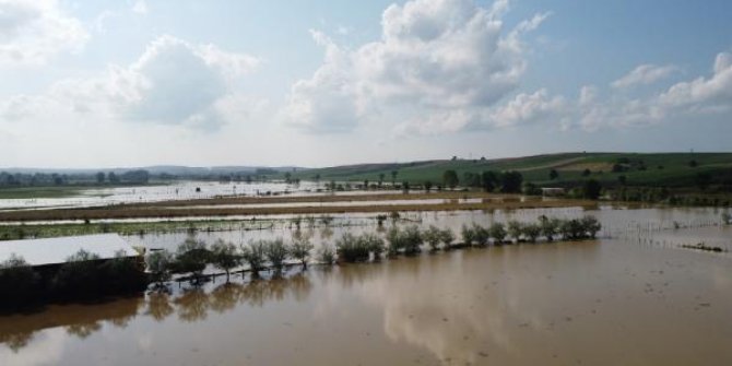 Ekili tarım arazileri sular altında kaldı