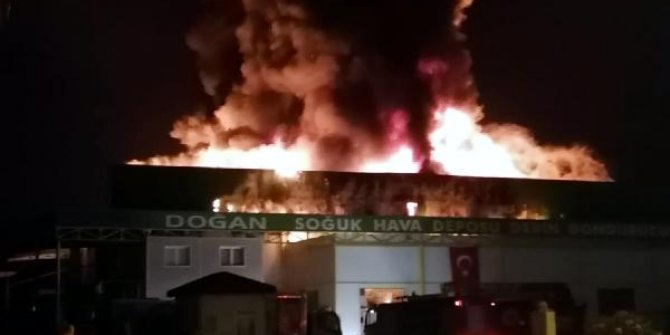 Serik’te soğuk hava deposunda yangın