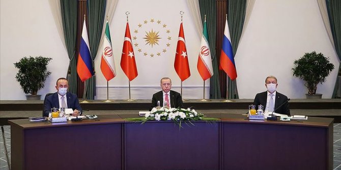 Cumhurbaşkanı Erdoğan, Türkiye-Rusya-İran Üçlü Telekonferans Zirvesi'ne katıldı