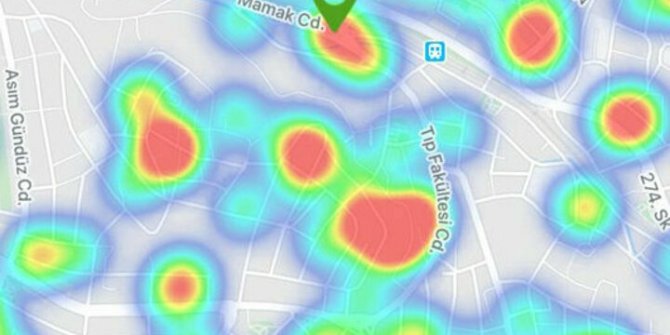 Ankara'nın koronavirüs yoğunluk haritası güncellendi