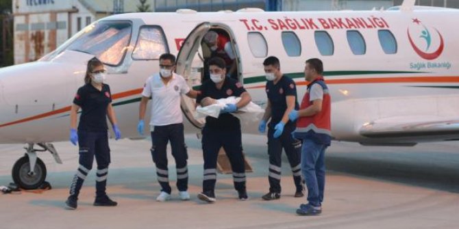 Kalp hastası bebek ambulans uçakla Ankara'ya getirildi