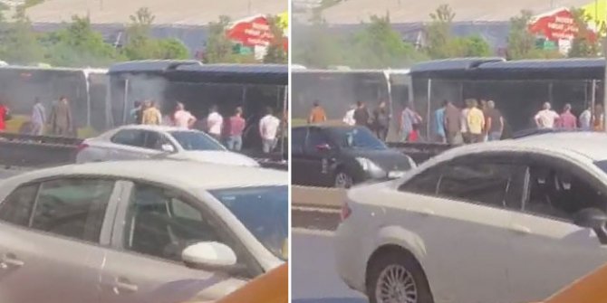 Yenibosna'da metrobüste yangın paniği 