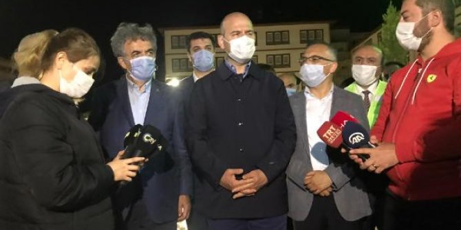Bakan Soylu, afetin yaşandığı Çayeli'nde inceleme yaptı