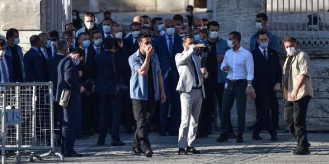 Cumhurbaşkanı Erdoğan Ayasofya Camii'nde incelemelerde bulundu